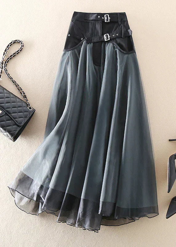High Waist Pleated Skirt Below Knee Length