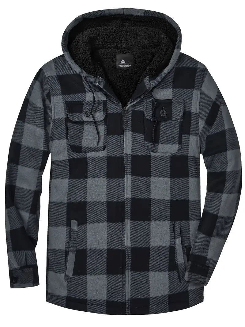 Men’s Hooded Coat Medium Length Straight Cut