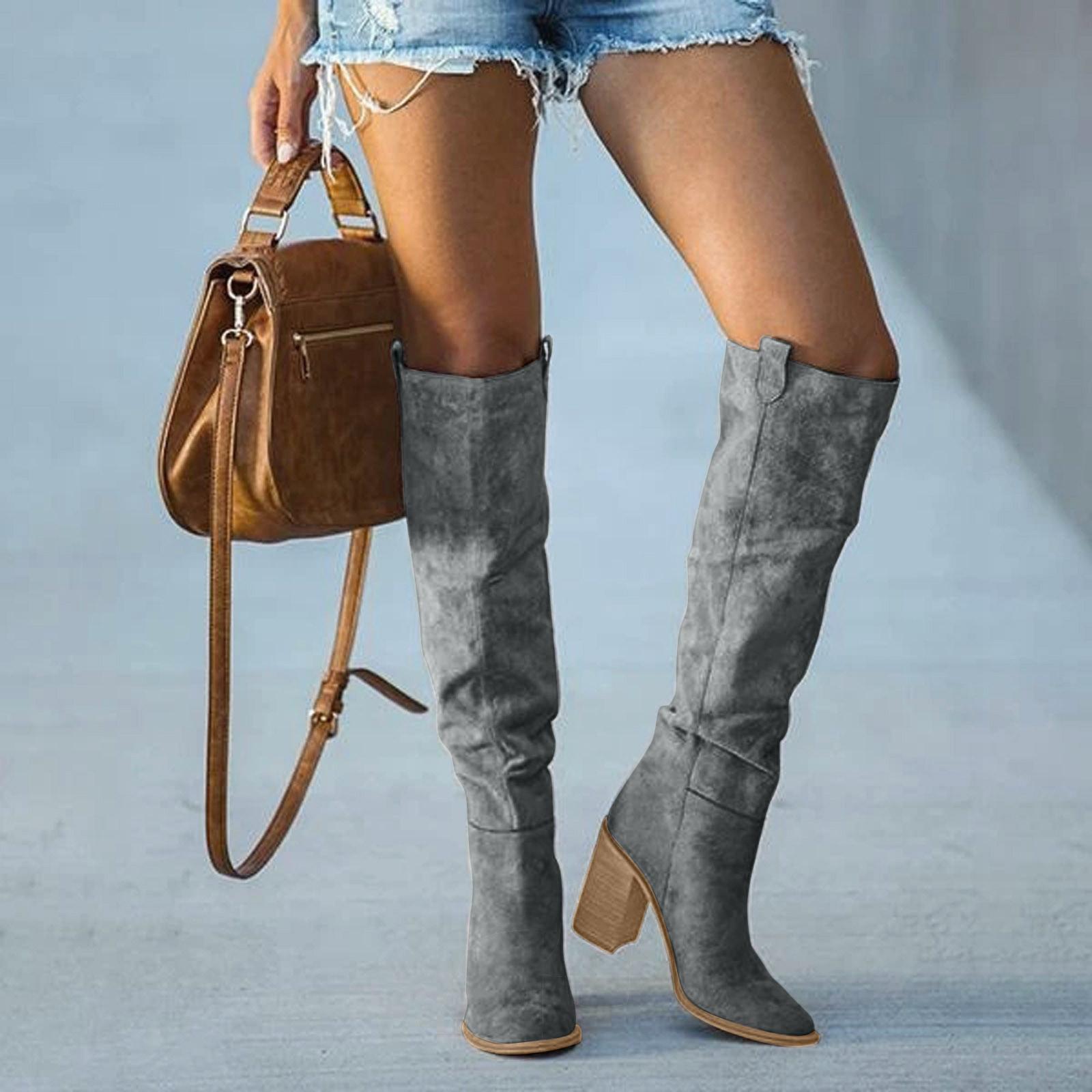 Over-the-Knee Boots Straight Silhouette Smooth Surface