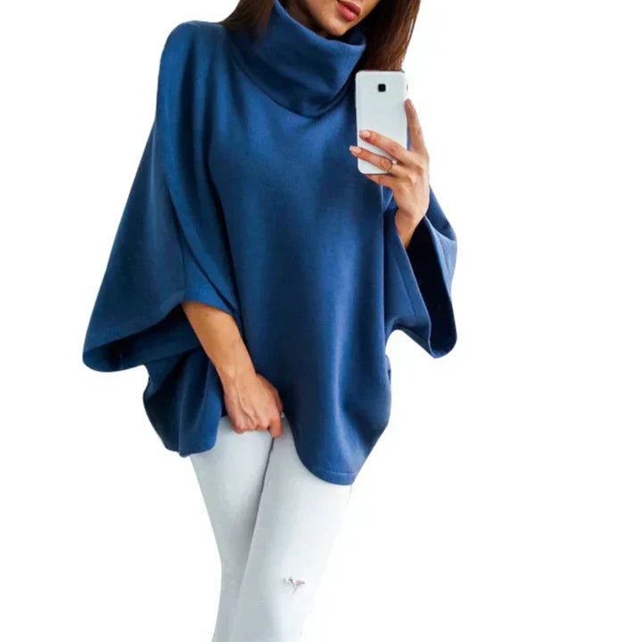Poncho Jumper Relaxed Fit Roll Neck