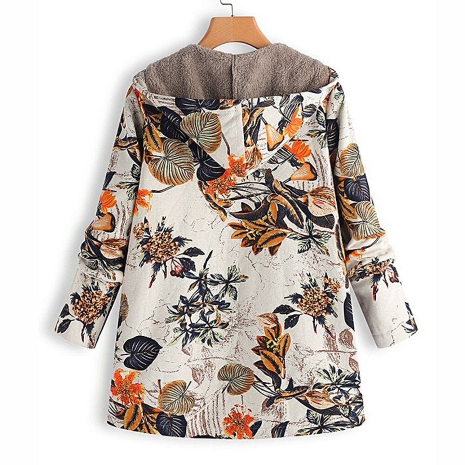 Jacket Tailored Shape Hip-Length Floral Pattern