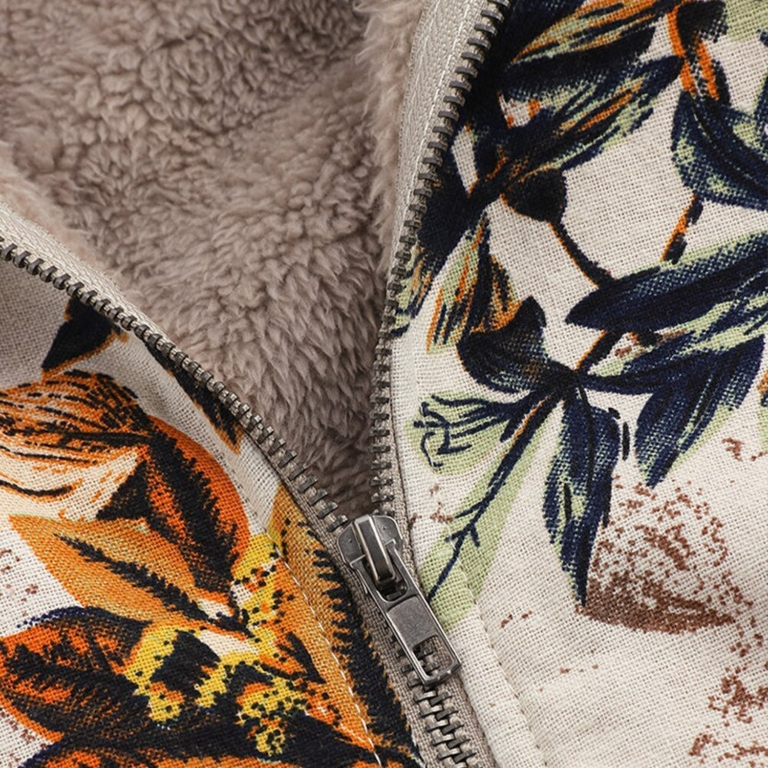 Jacket Tailored Shape Hip-Length Floral Pattern