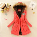 Padded Jacket Straight Cut Hip-Length with Hood