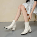 Women’s Ankle Boots Straight Shape Side Zip Smooth