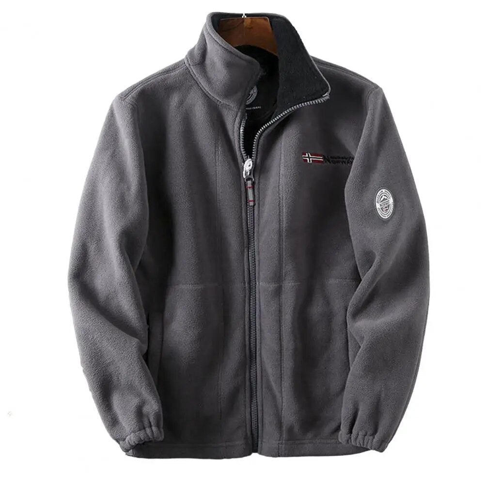 Men's Fleece Jacket Loose Fit with Zip