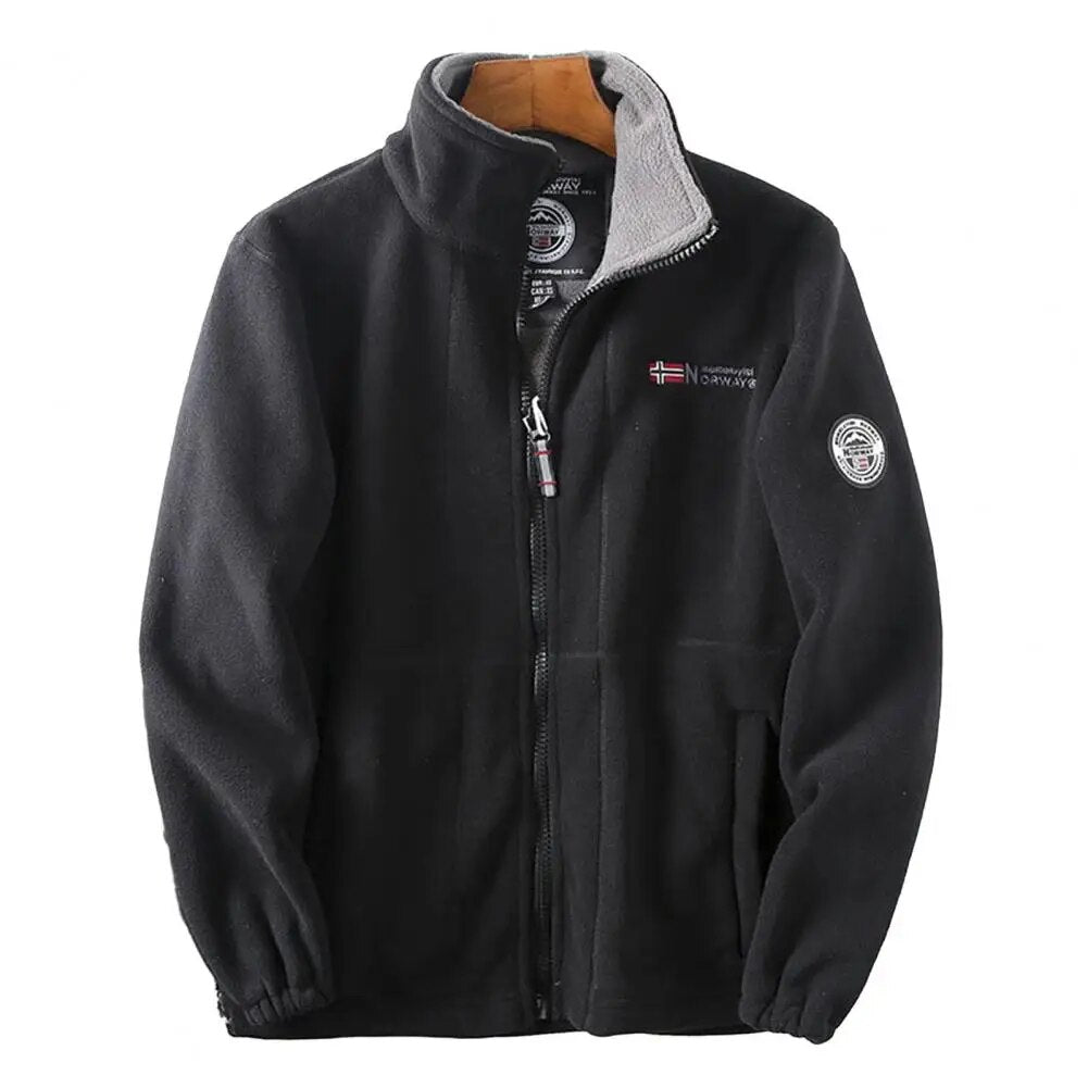 Men's Fleece Jacket Loose Fit with Zip