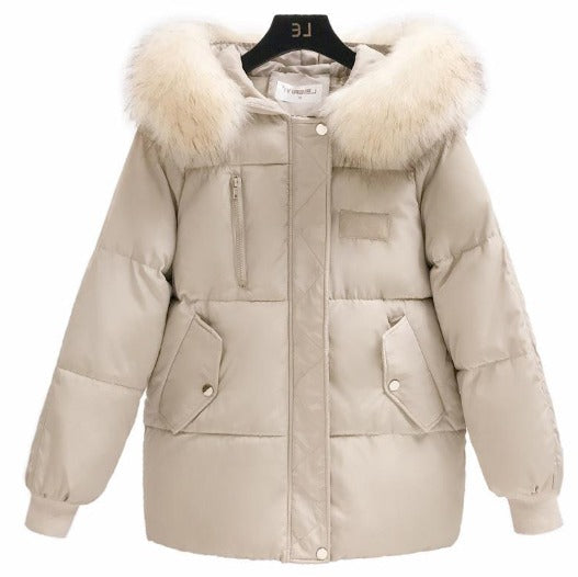 Women’s Hip-Length Jacket Straight Cut Attached Hood