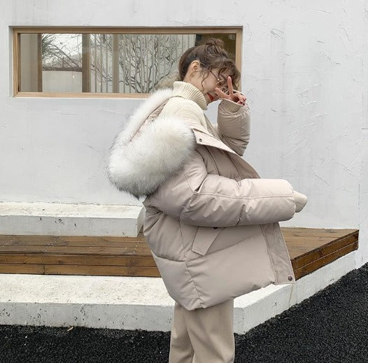 Women’s Hip-Length Jacket Straight Cut Attached Hood