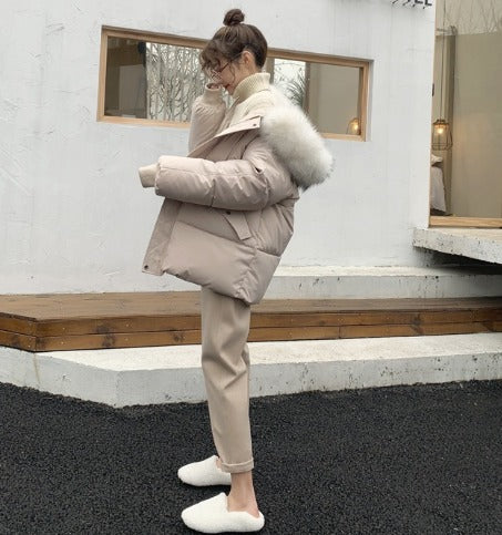 Women’s Hip-Length Jacket Straight Cut Attached Hood