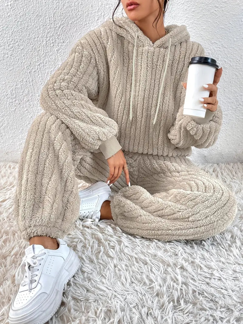 Hooded Long-Sleeve Two-Piece Set Loose Fit