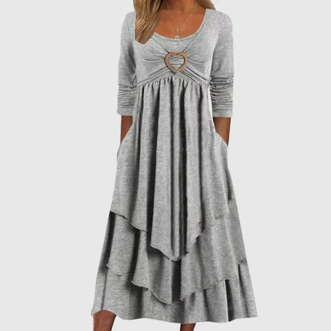 Long Dress Straight Loose Shape Long Sleeve