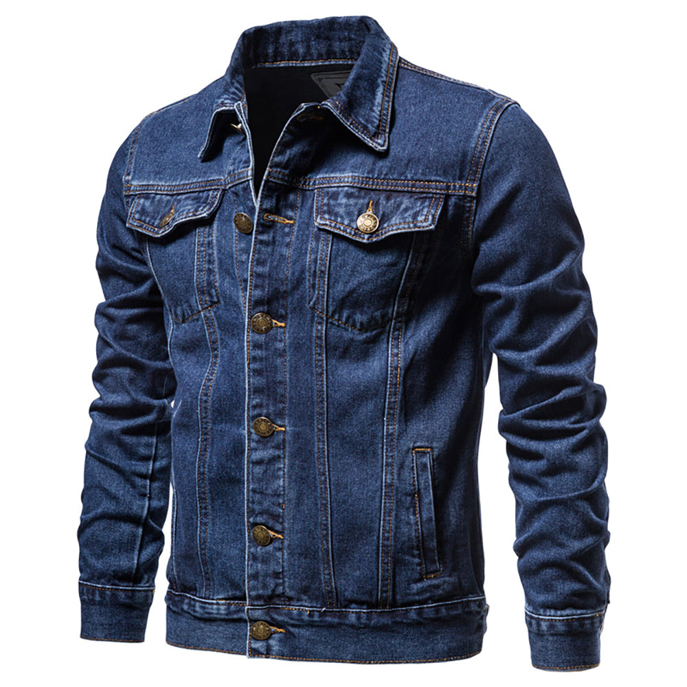 Men's Straight Denim Jacket Waist Length