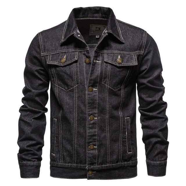 Men's Straight Denim Jacket Waist Length