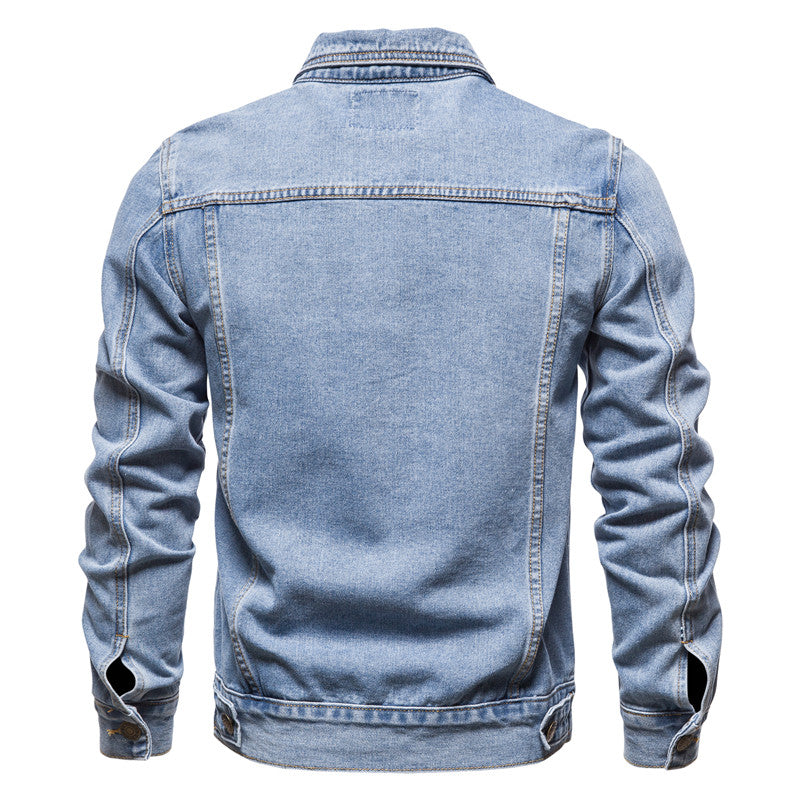 Men's Straight Denim Jacket Waist Length