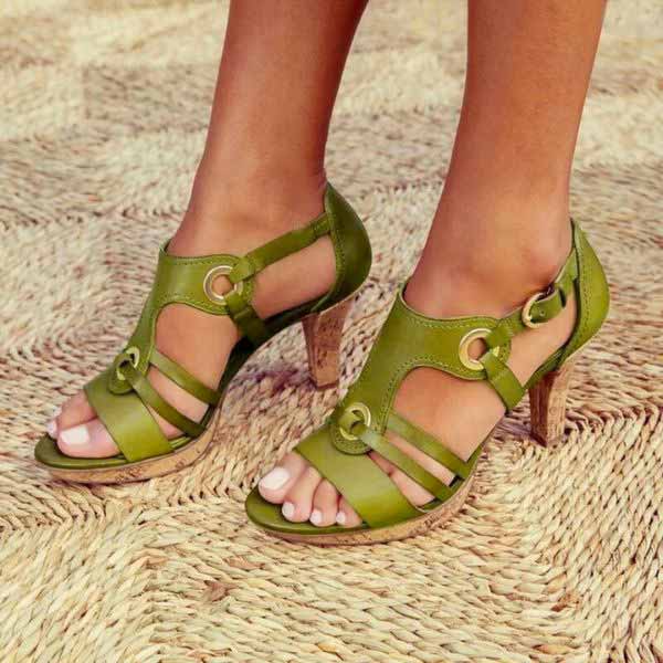 Women’s Sandals Open-Toe Block Heel