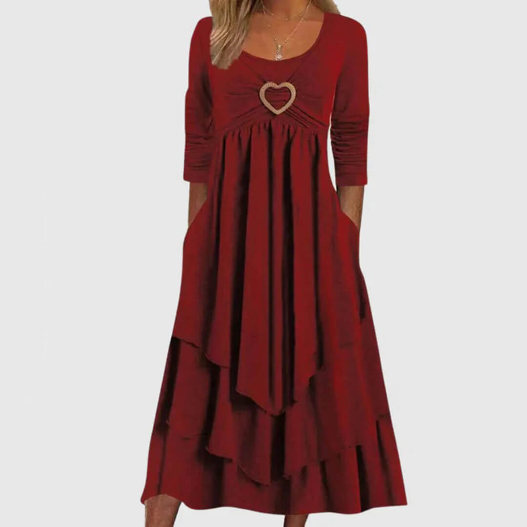 Long Dress Straight Loose Shape Long Sleeve