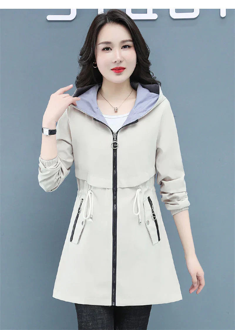 Long Windbreaker Jacket Loose Fit Extended Length