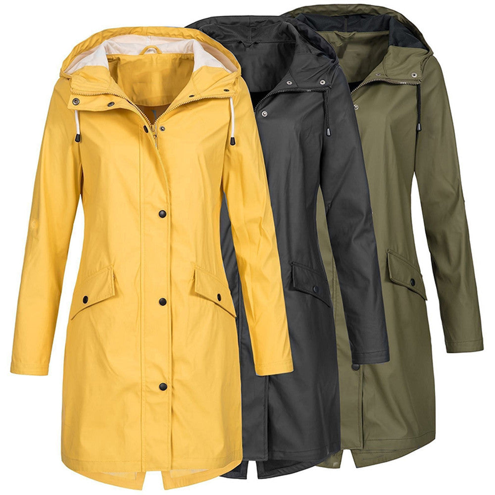 Women’s Straight Rain Jacket Long Sleeve with Hood