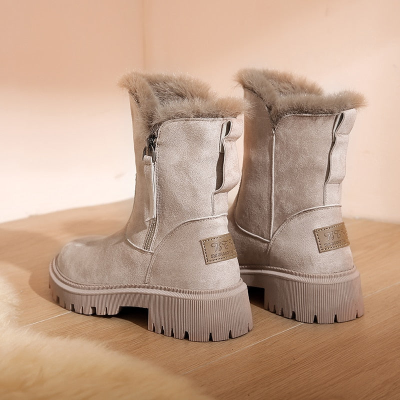 Ankle Boots Plush Fur Detail