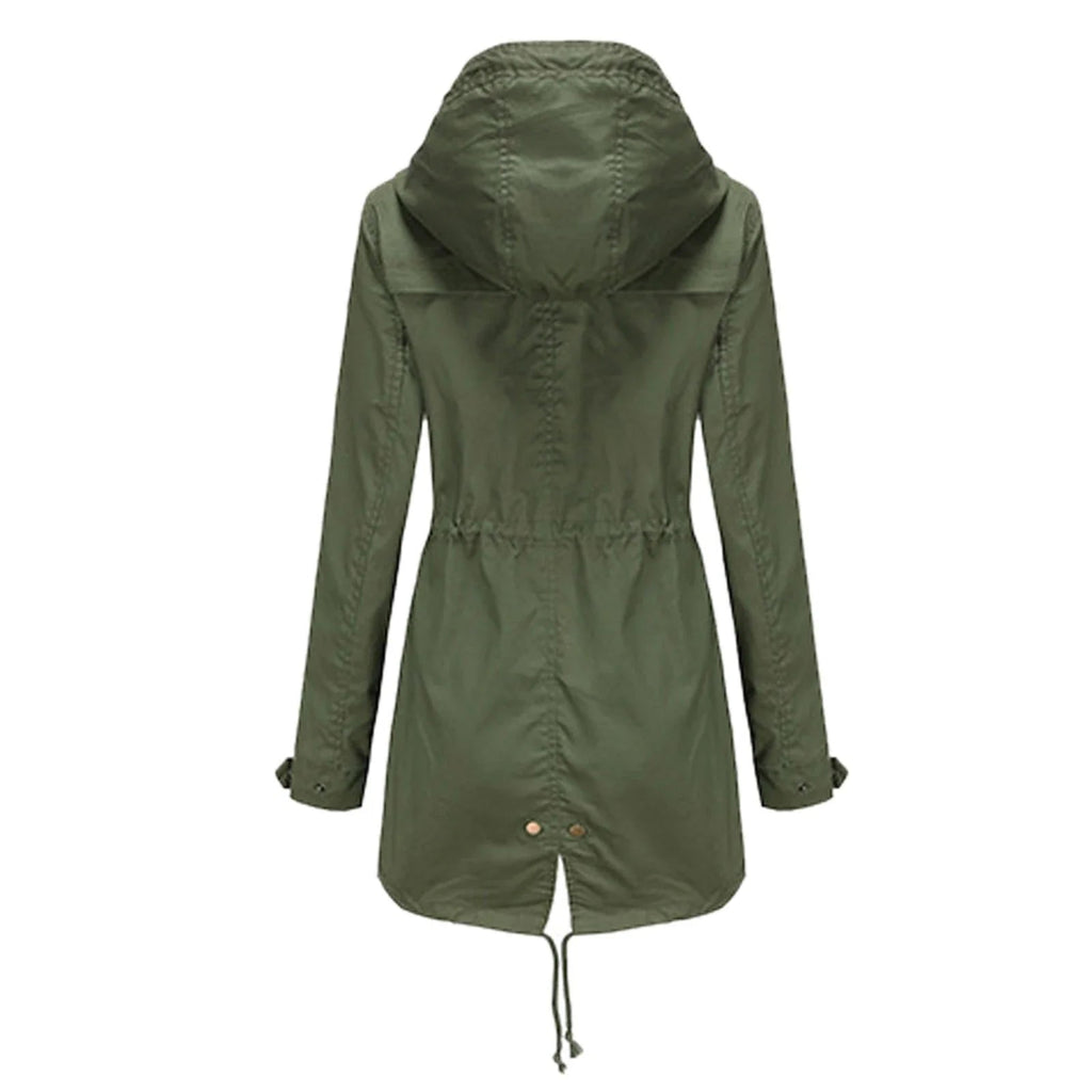 Women’s Thigh-Length Rain Jacket Straight Fit
