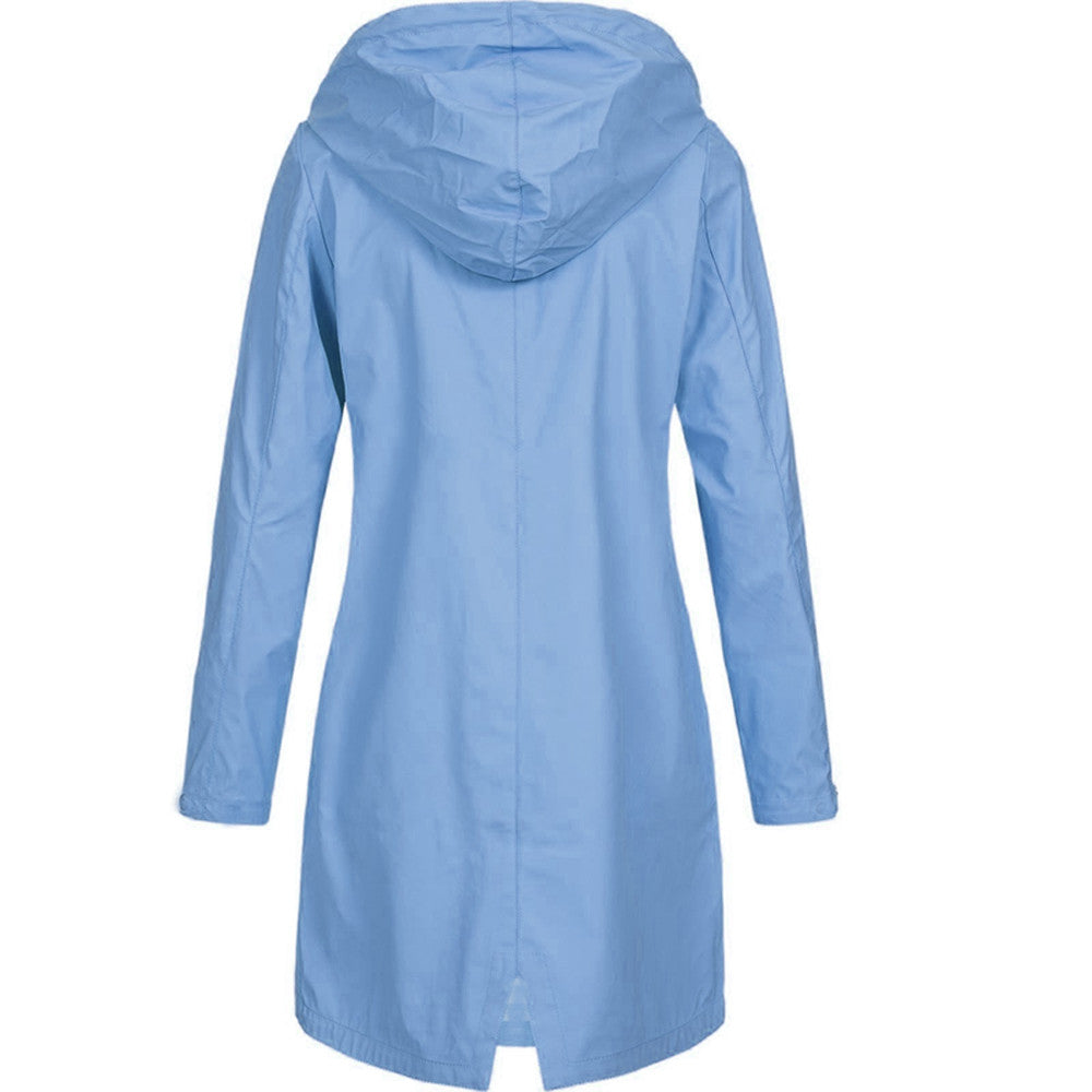Women’s Straight Rain Jacket Long Sleeve with Hood