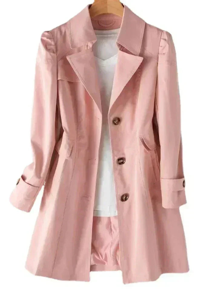 Trench Coat Straight Cut Mid-Thigh Length