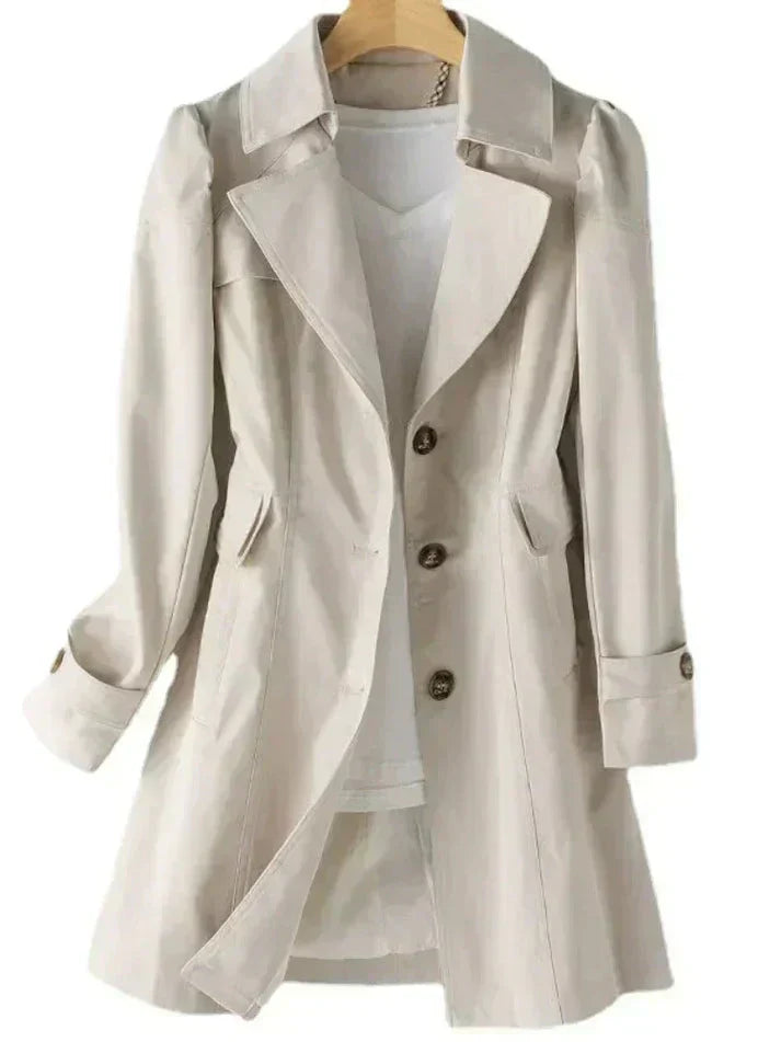 Trench Coat Straight Cut Mid-Thigh Length