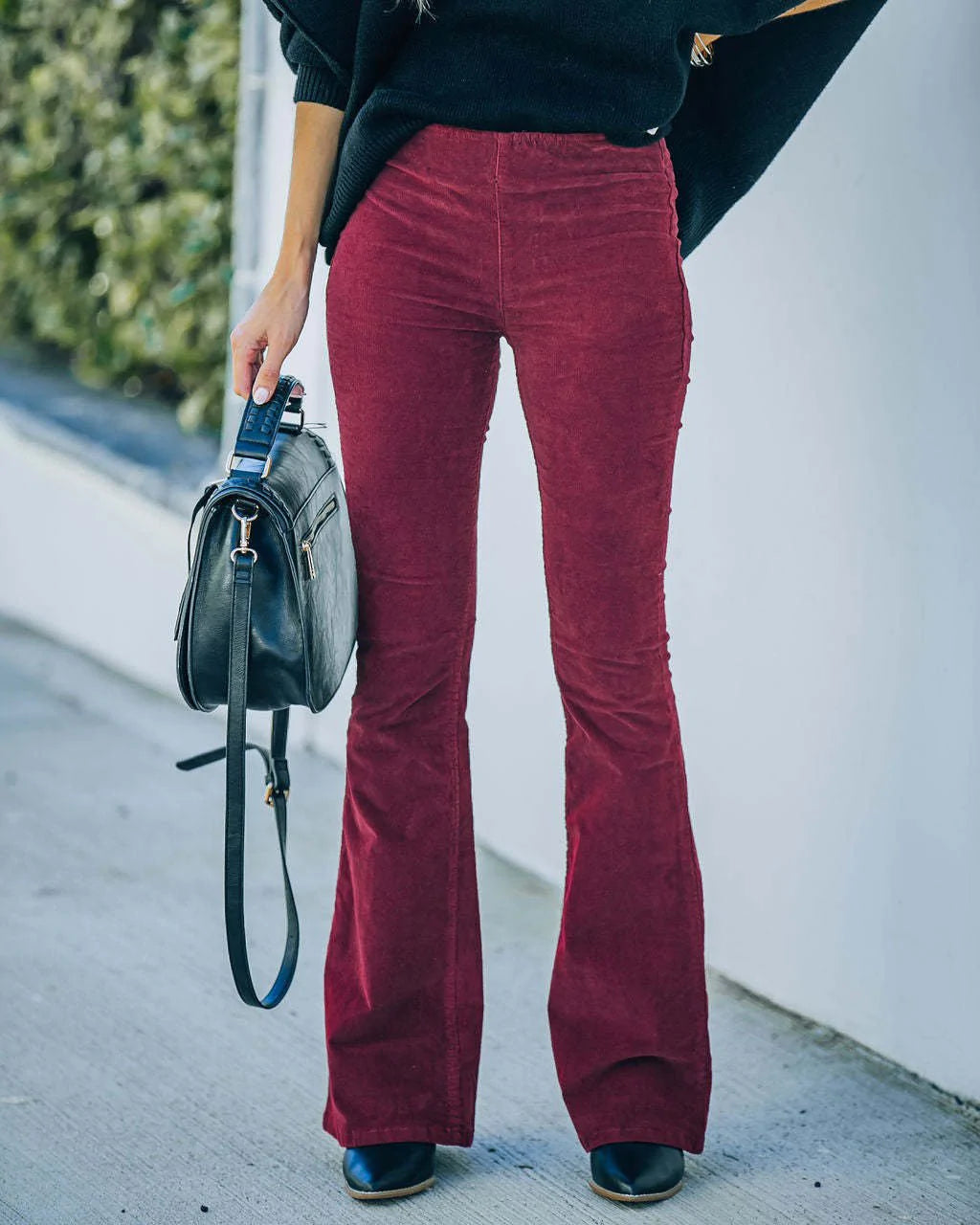 High-Waisted Flared Trousers Regular Fit