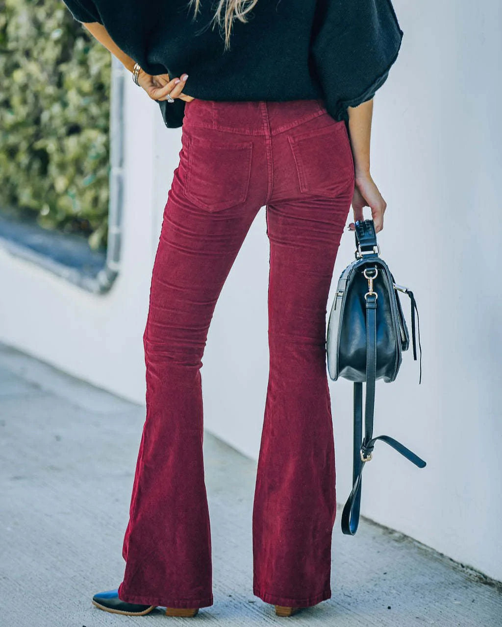 High-Waisted Flared Trousers Regular Fit