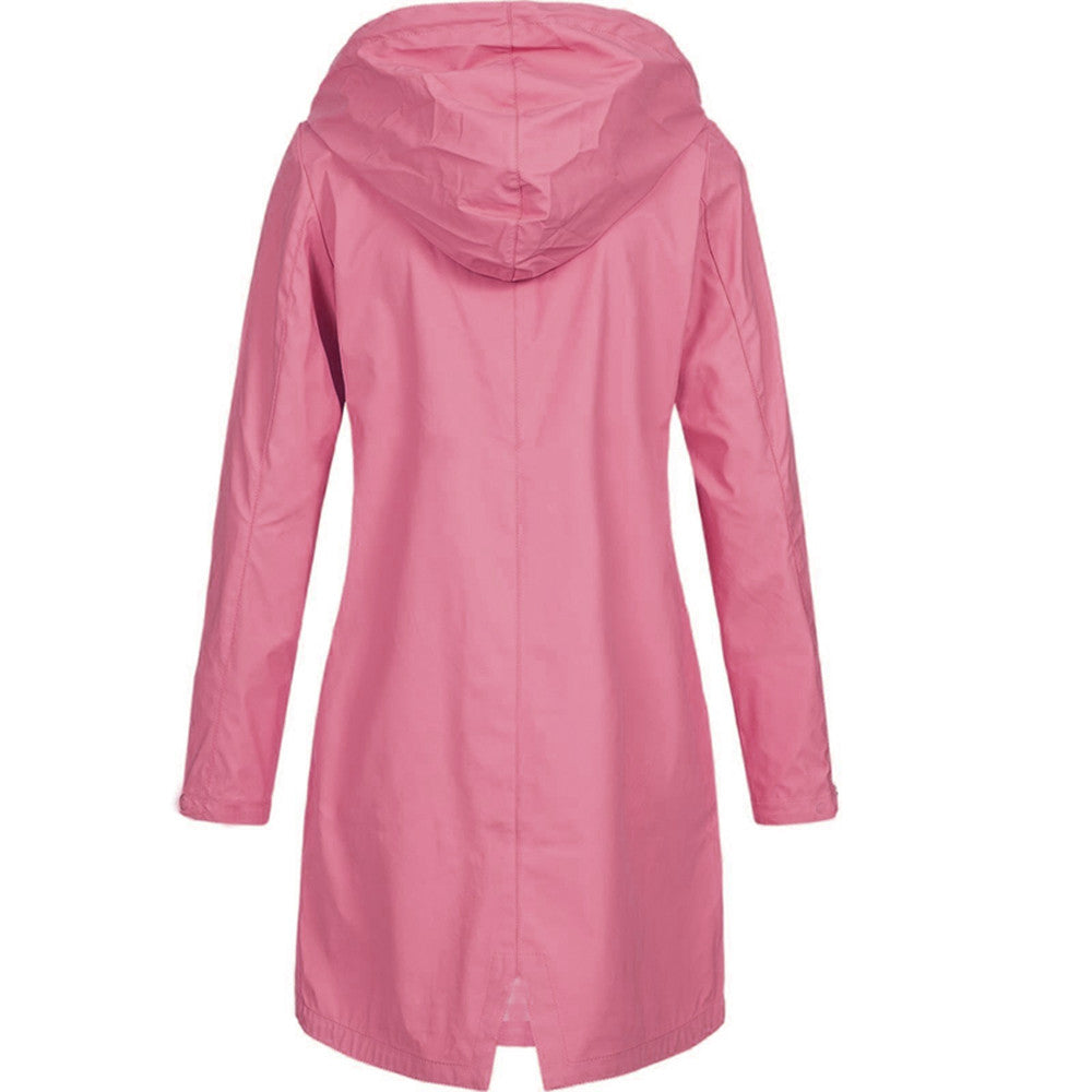 Women’s Straight Rain Jacket Long Sleeve with Hood