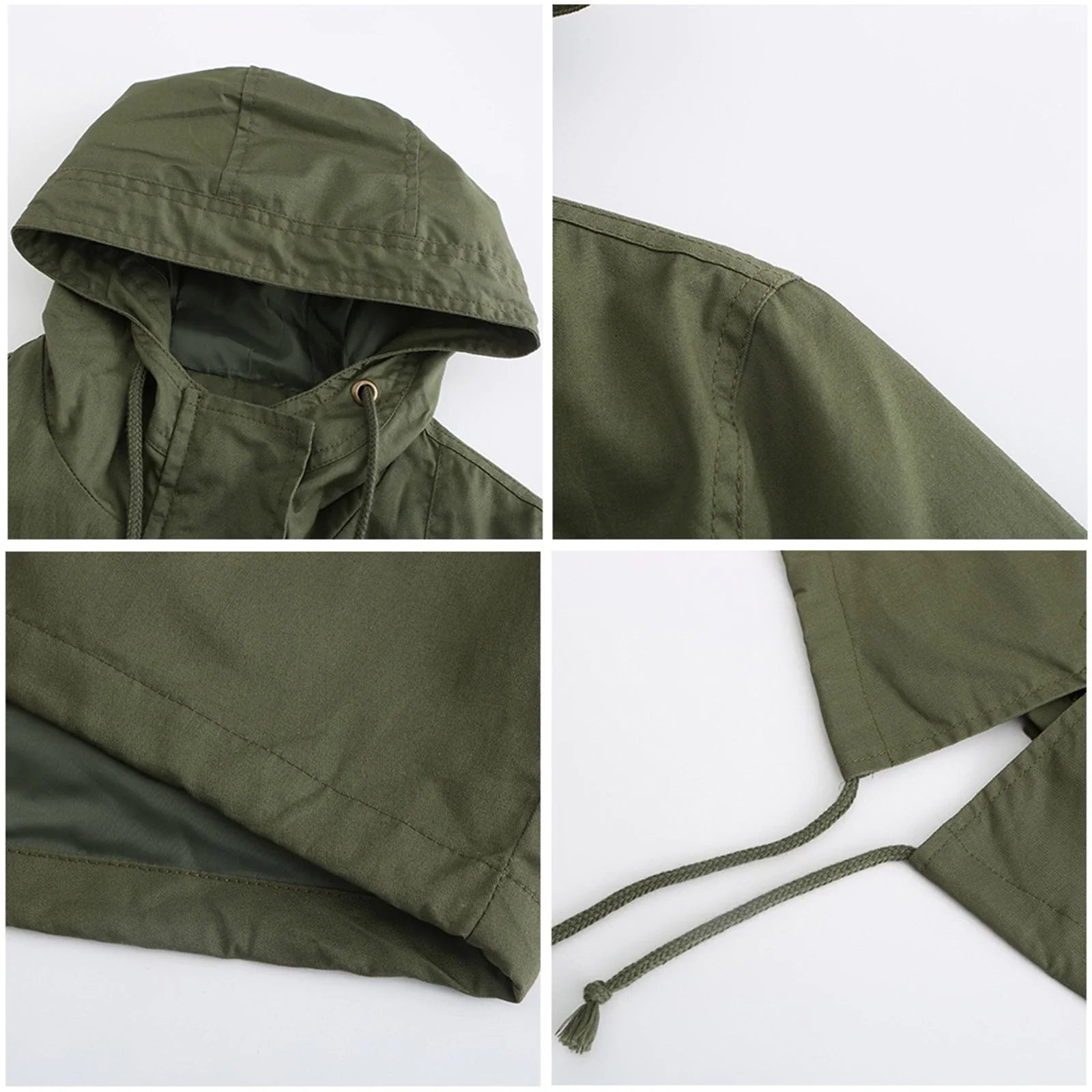 Women’s Thigh-Length Rain Jacket Straight Fit