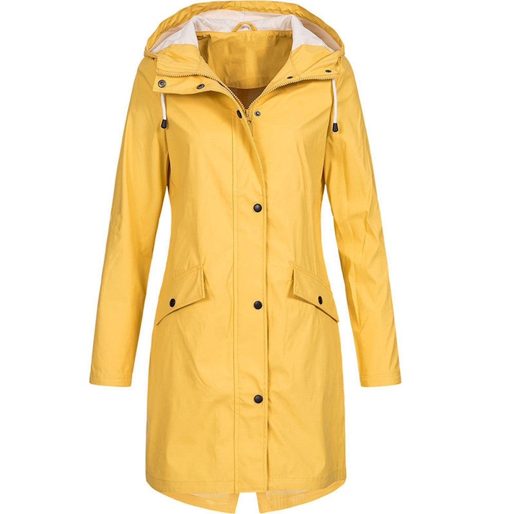 Women’s Straight Rain Jacket Long Sleeve with Hood