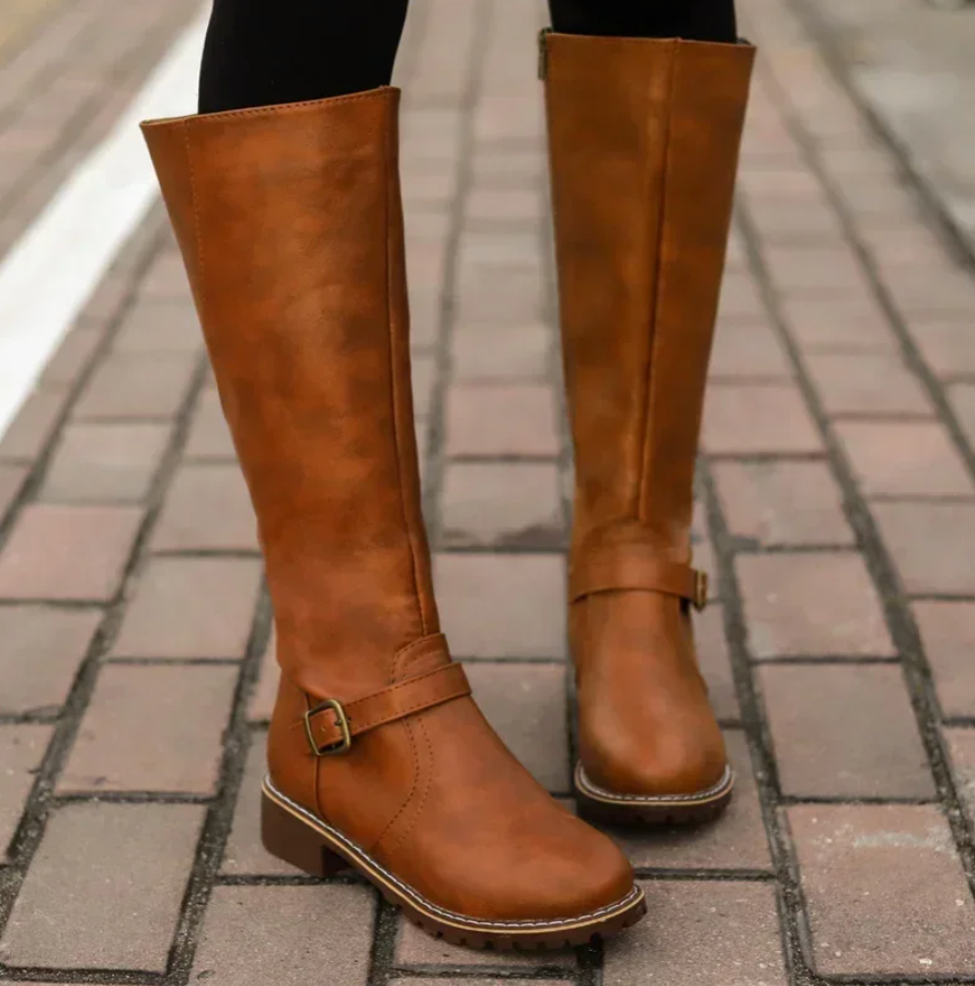 Over-the-Knee Boots Straight Shape Smooth Surface
