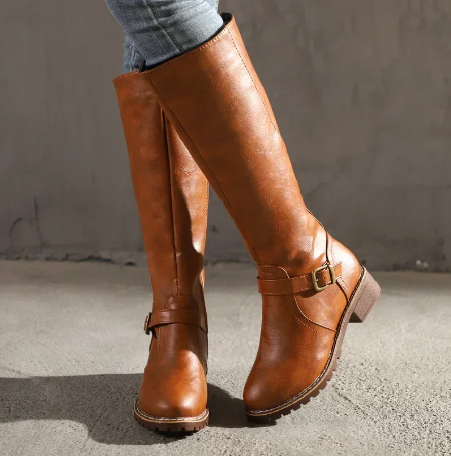 Over-the-Knee Boots Straight Shape Smooth Surface