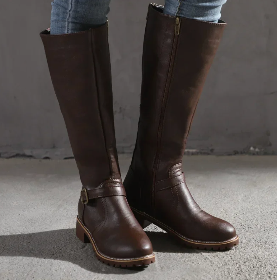 Over-the-Knee Boots Straight Shape Smooth Surface