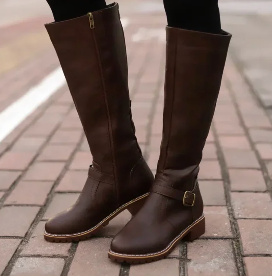 Over-the-Knee Boots Straight Shape Smooth Surface