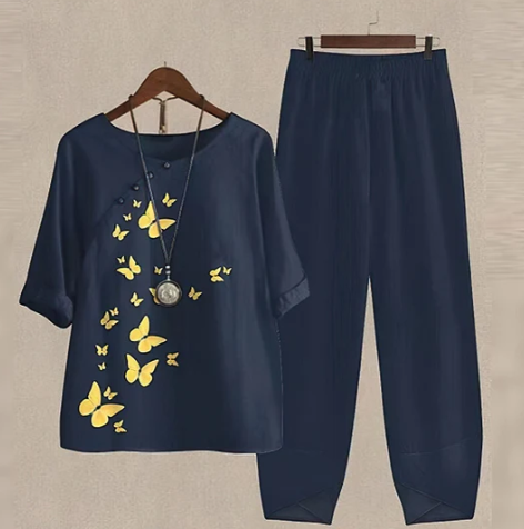 Two-Piece Set Loose Fit Top & Trousers