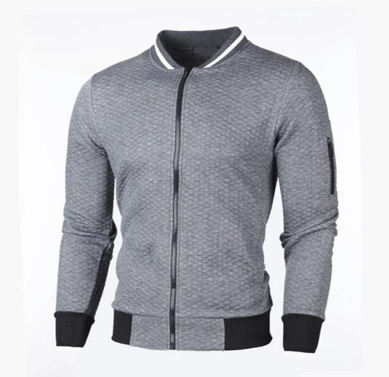 Men’s Straight Cut Sweatshirt Stand-Up Collar Zip
