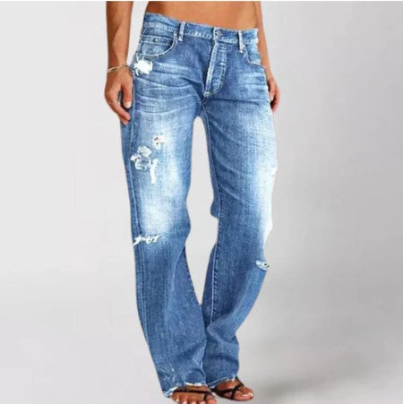 Women’s Relaxed Fit Straight Jeans Long Length