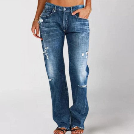 Women’s Relaxed Fit Straight Jeans Long Length