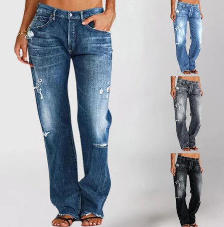 Women’s Relaxed Fit Straight Jeans Long Length