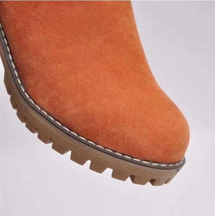 Boots Mid-Height Rounded Toe Flat Sole