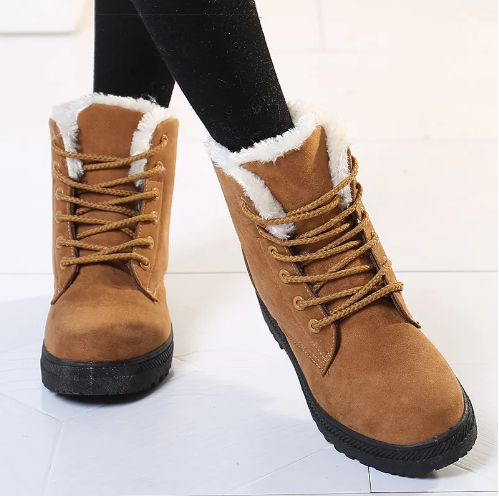 Lace Up Ankle Boots Smooth Surface