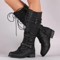 Boots Mid-Height Structured Design with Lacing