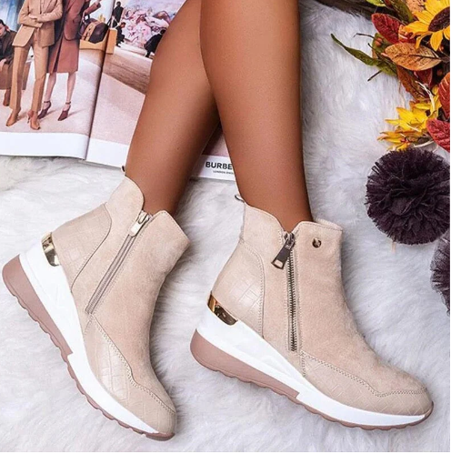Ankle Boots Mid-Height Shaft Smooth Surface
