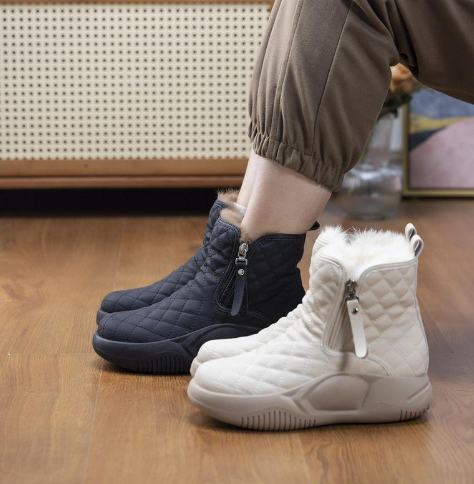 Ankle Boots Quilted Upper Side Zip