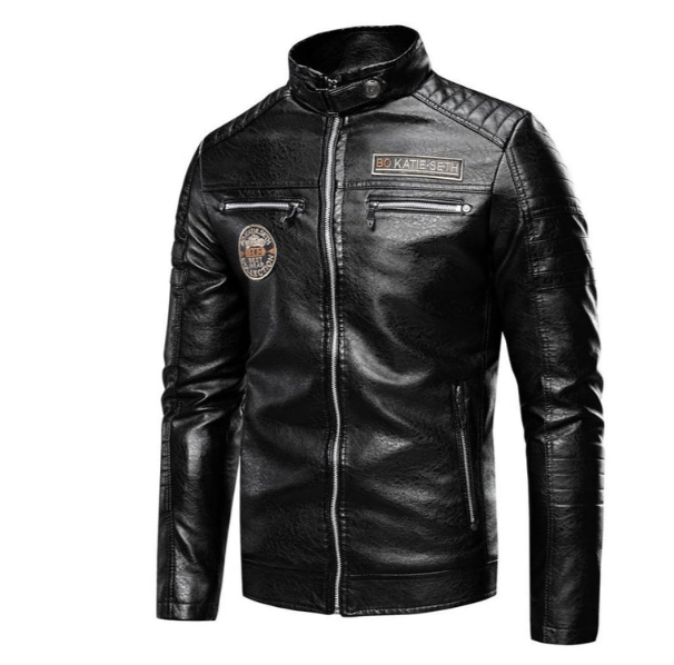 Men’s Jacket Straight Cut Long Sleeve Patches