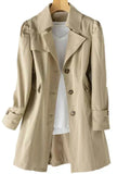 Trench Coat Straight Cut Mid-Thigh Length