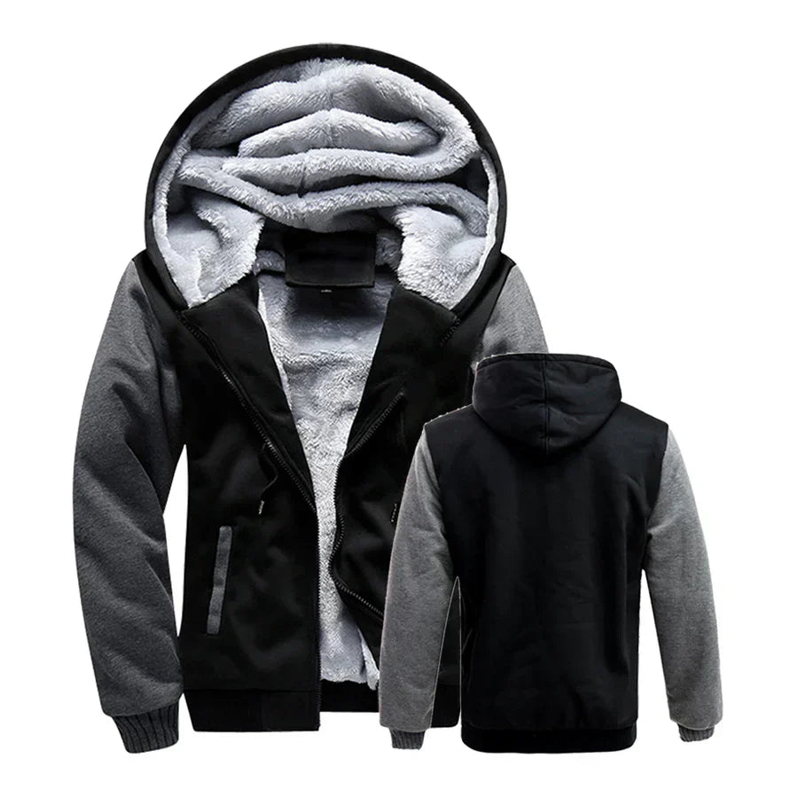 Hooded Jacket Straight Cut Long Sleeve