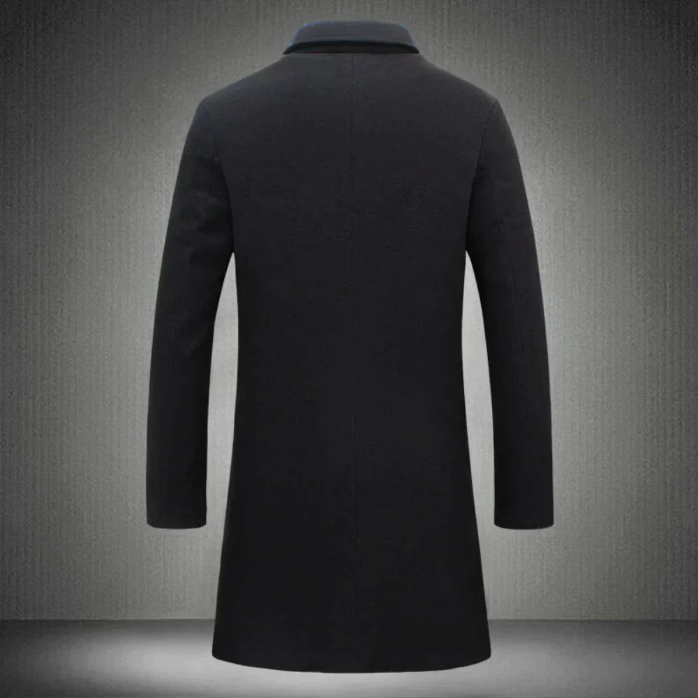 Men’s Straight Mid-Length Coat Classic Collar